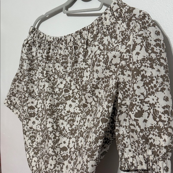 Rails Jayla One Shoulder Floral Print Top Taupe Cafe Floral - Picture 8 of 10